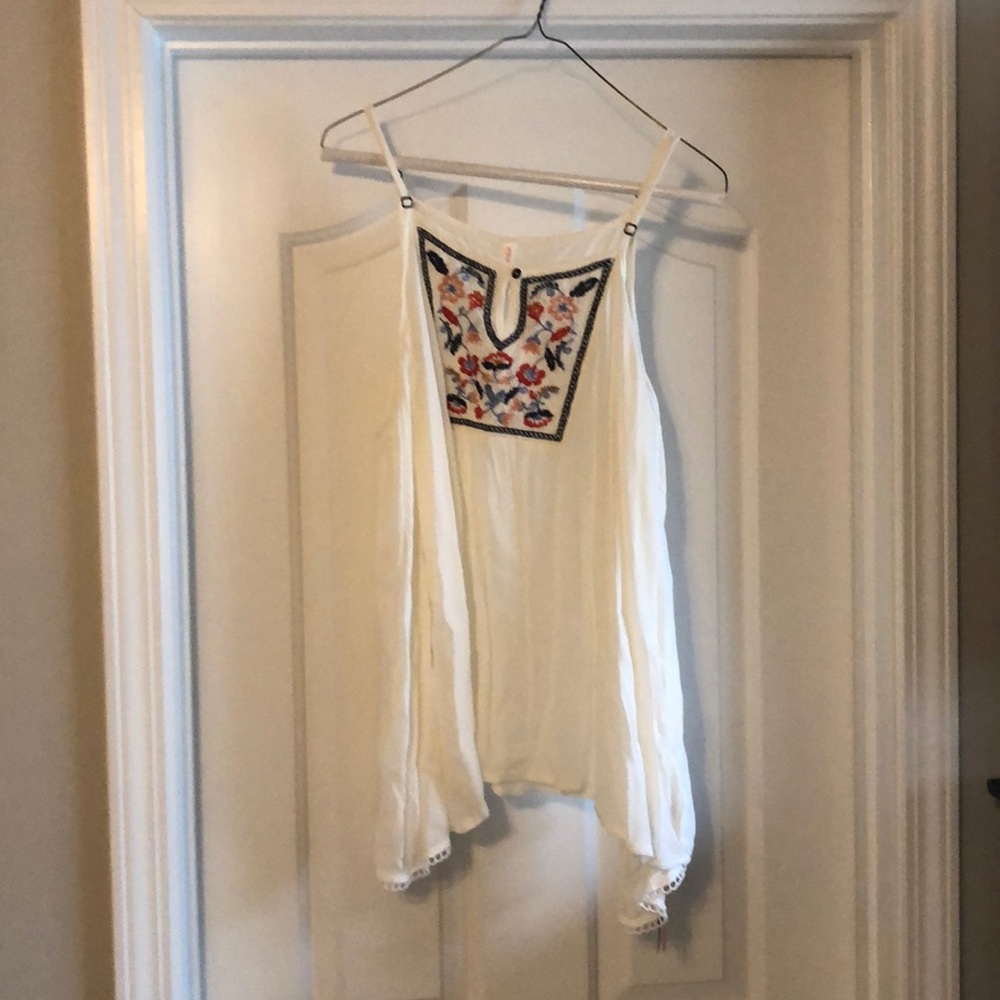 Long sleeve, off the should white top